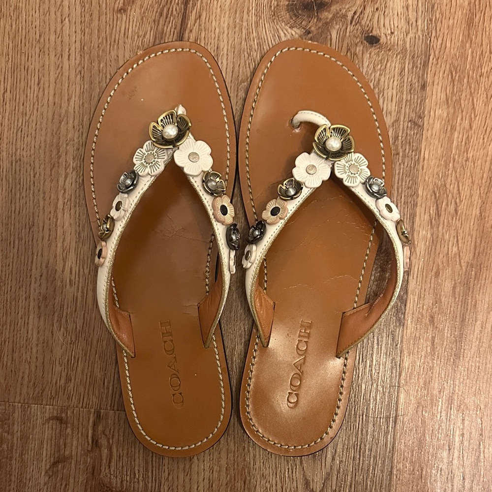 Coach Women's Brown Leather Sandals